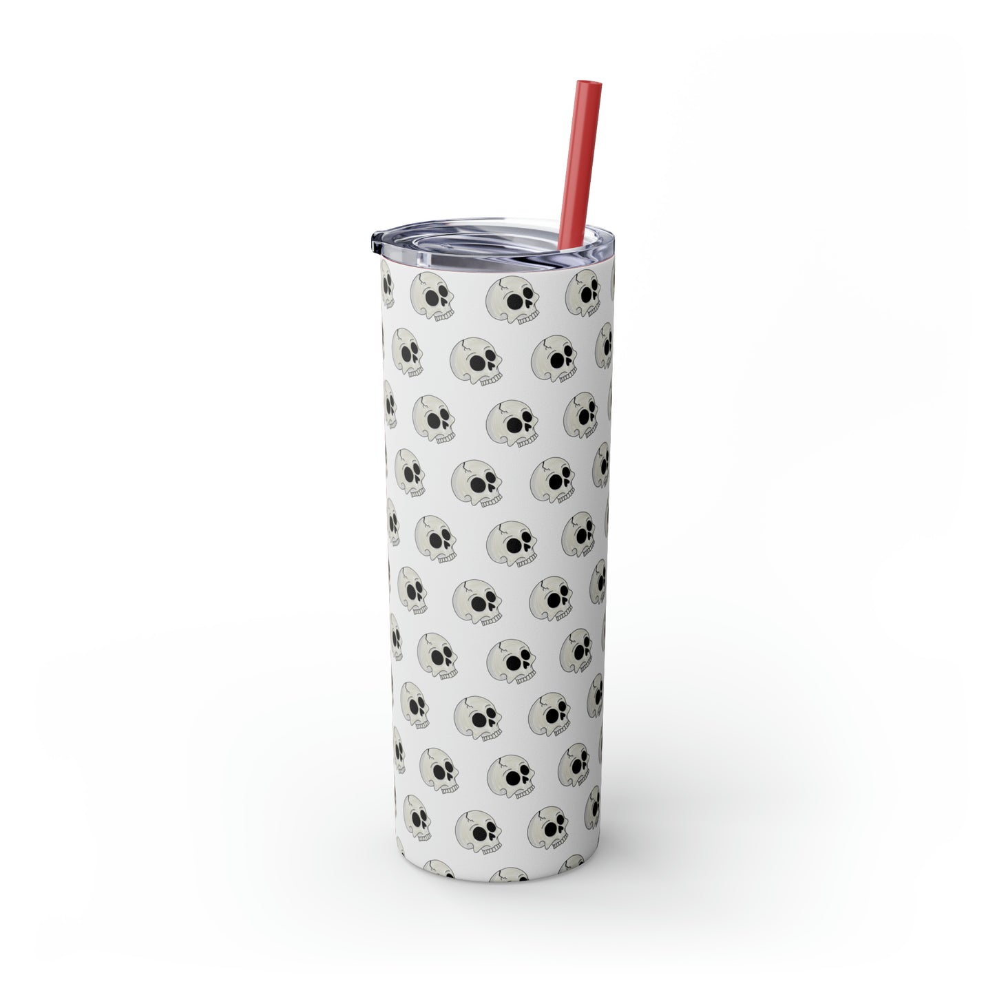 Skull Skinny Tumbler with Straw, 20oz