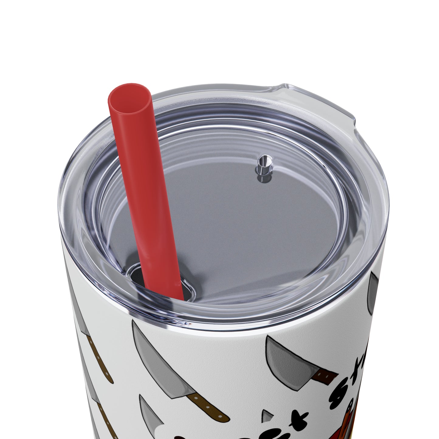 Stabby Crabby Skinny Tumbler with Straw, 20oz