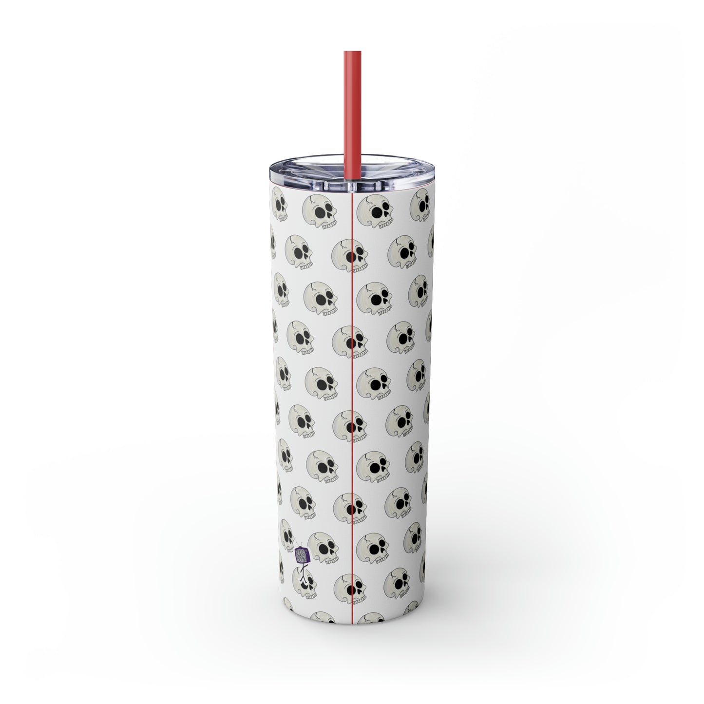 Skull Skinny Tumbler with Straw, 20oz