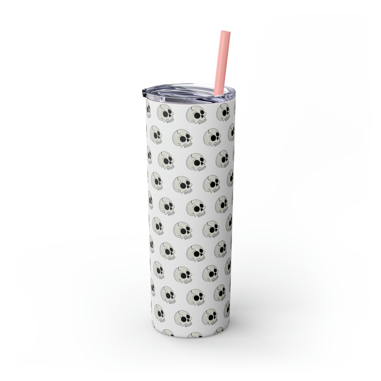 Skull Skinny Tumbler with Straw, 20oz