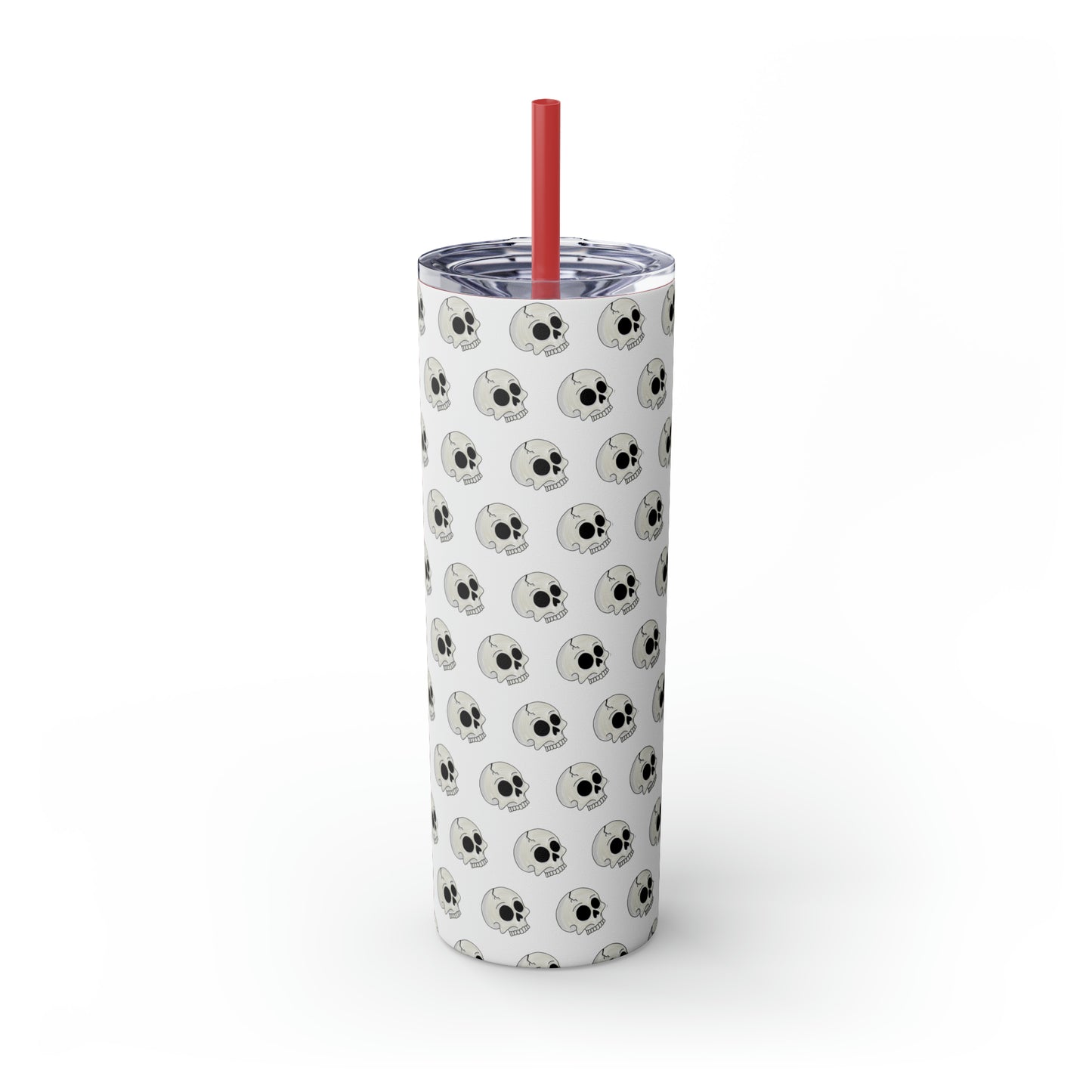 Skull Skinny Tumbler with Straw, 20oz