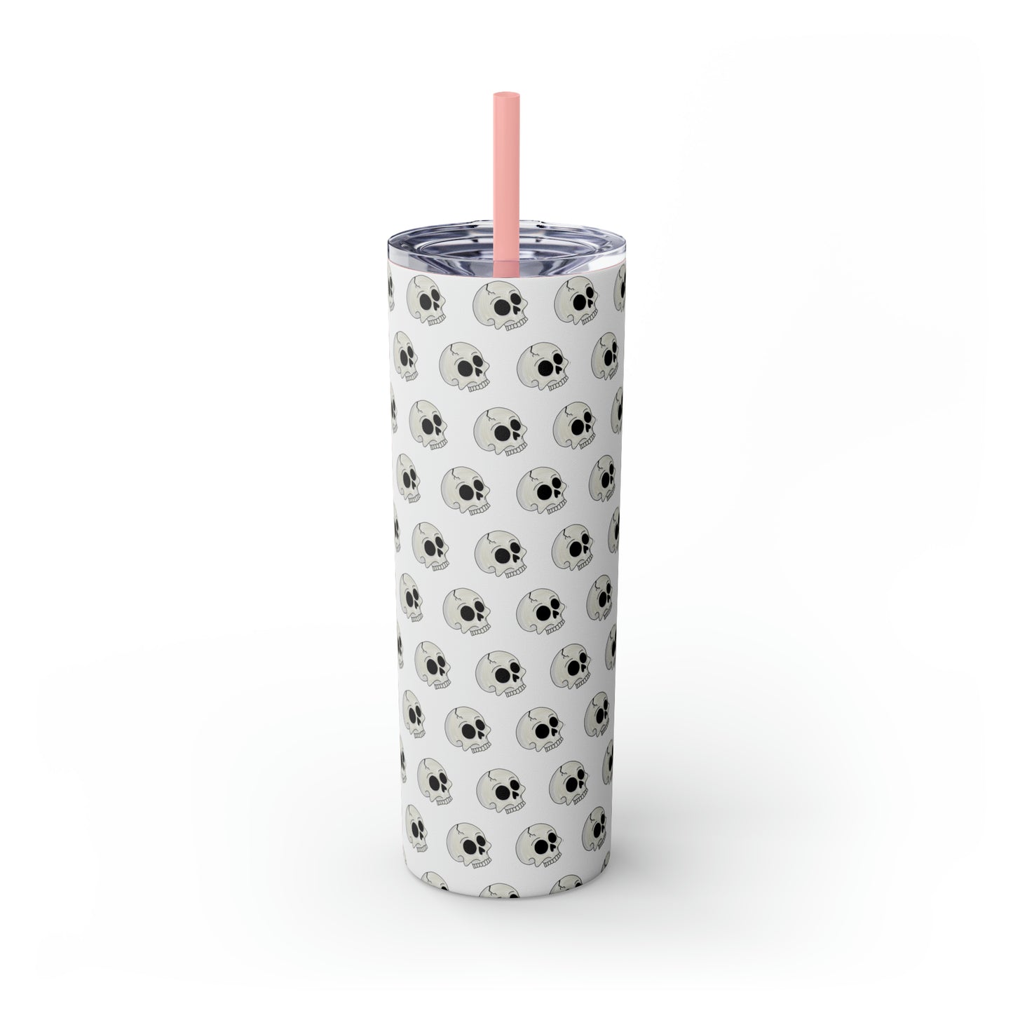 Skull Skinny Tumbler with Straw, 20oz