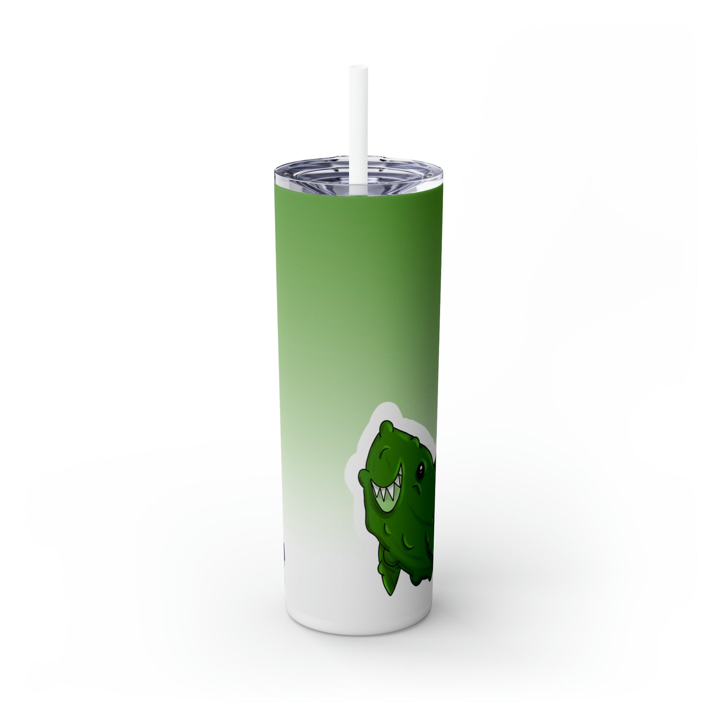 Pickle Shark Skinny Tumbler with Straw, 20oz