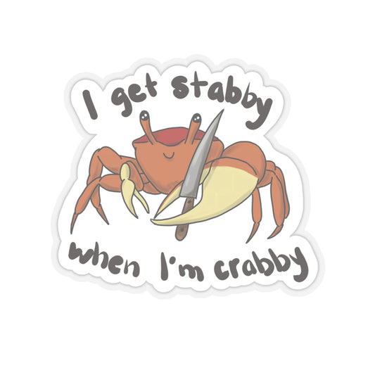 Stabby Crabby Kiss-Cut Sticker