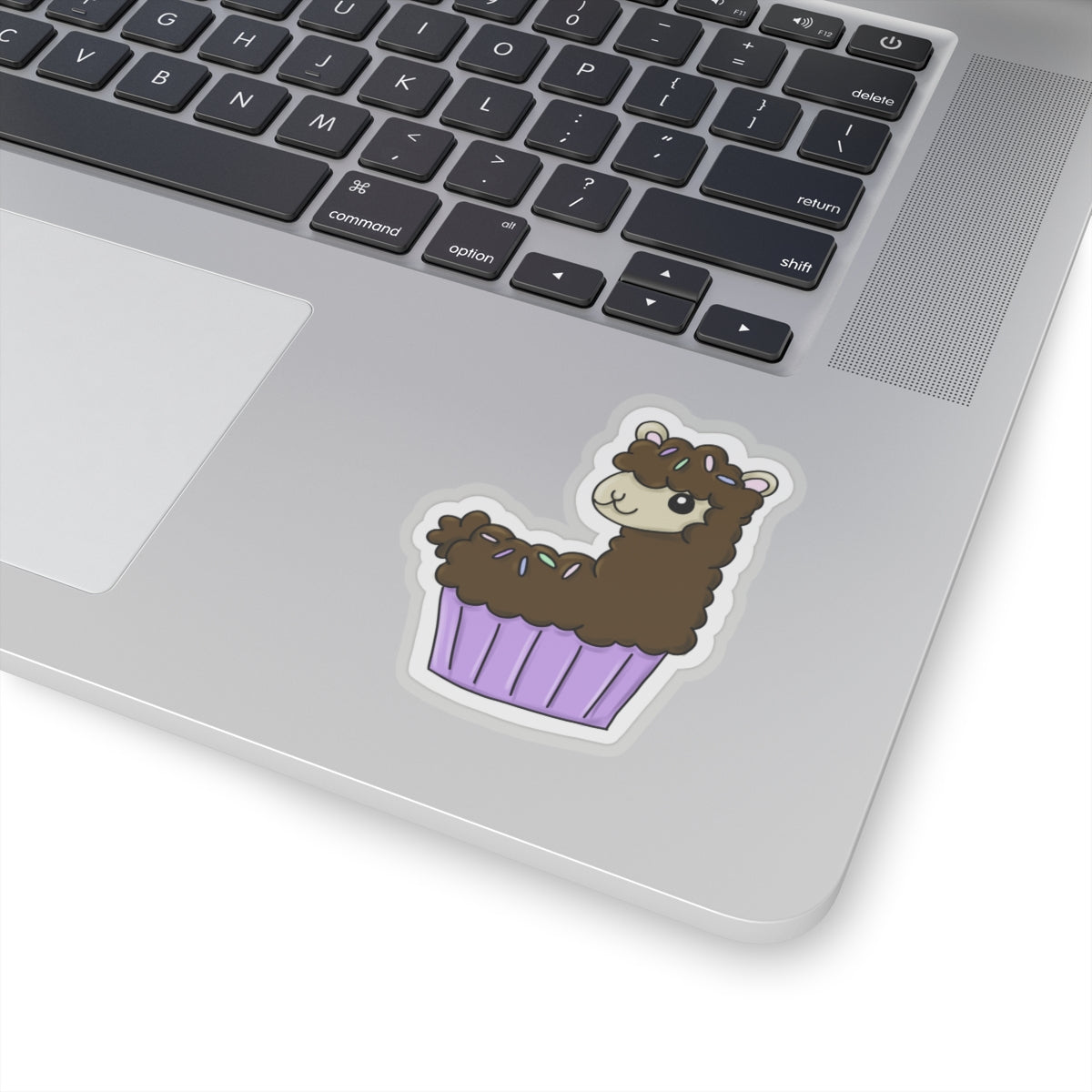 Chocolate Llama Cake Kiss-Cut Sticker