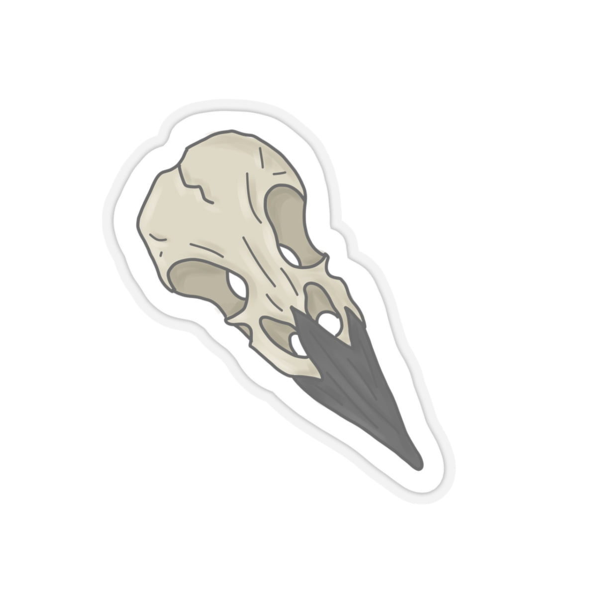 Raven Skull Kiss-Cut Sticker