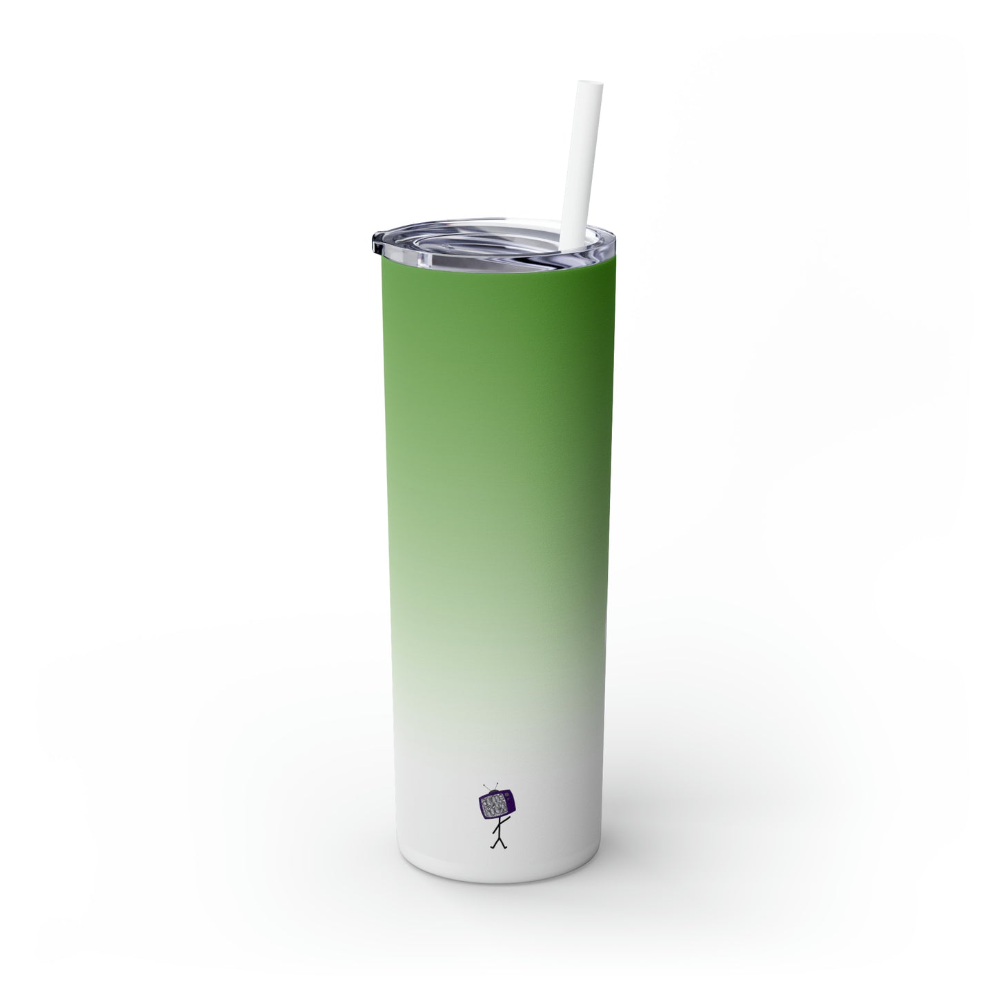 Pickle Shark Skinny Tumbler with Straw, 20oz