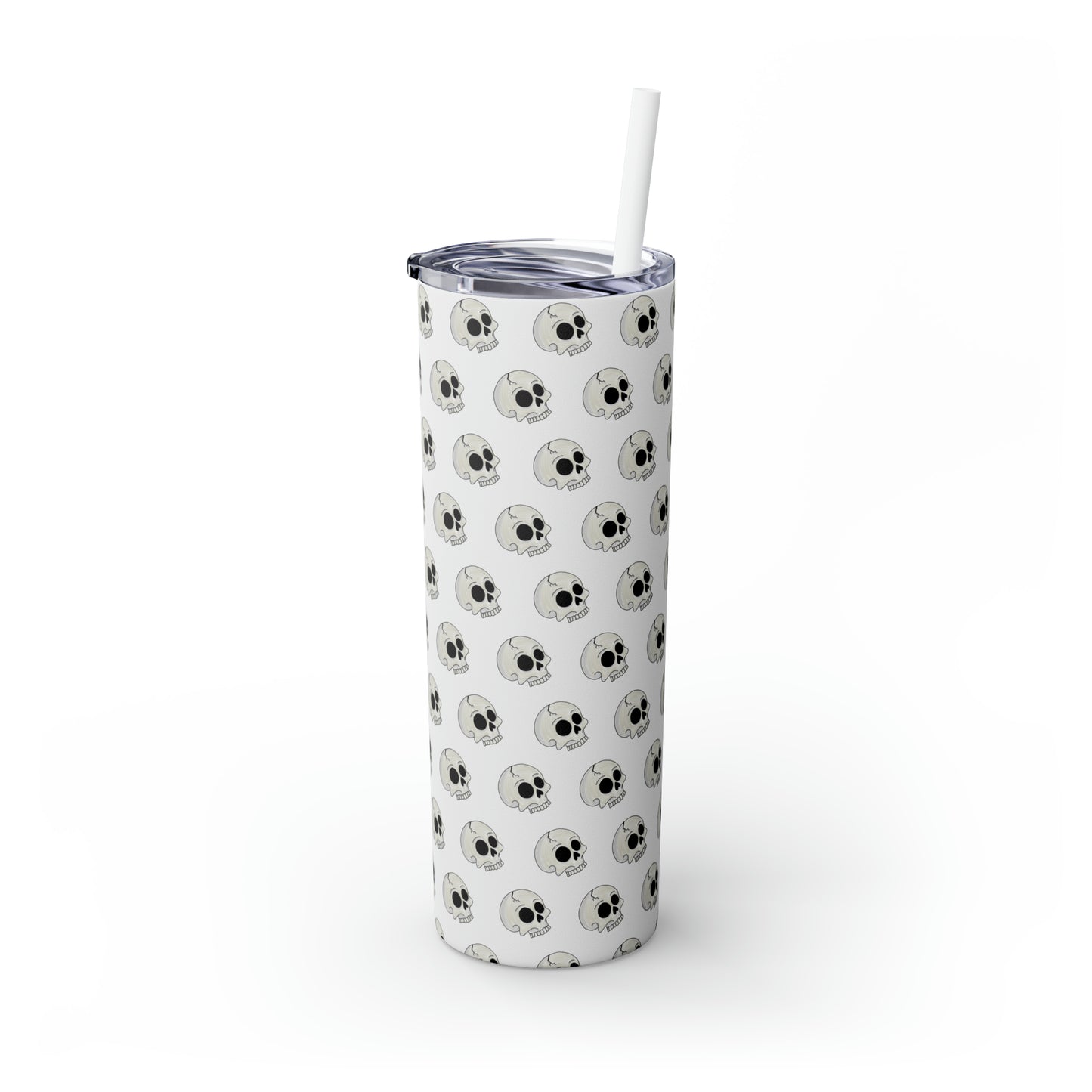 Skull Skinny Tumbler with Straw, 20oz