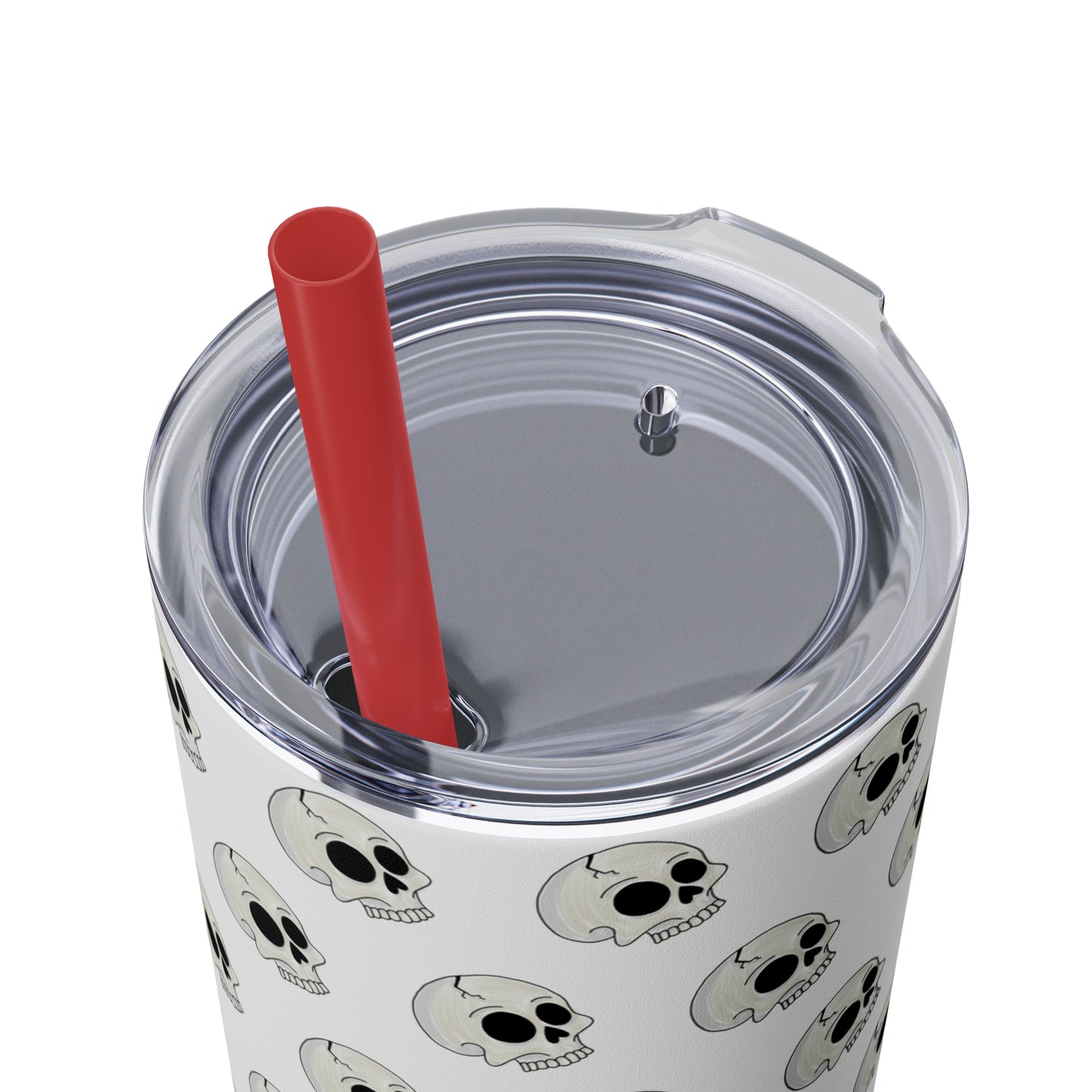 Skull Skinny Tumbler with Straw, 20oz