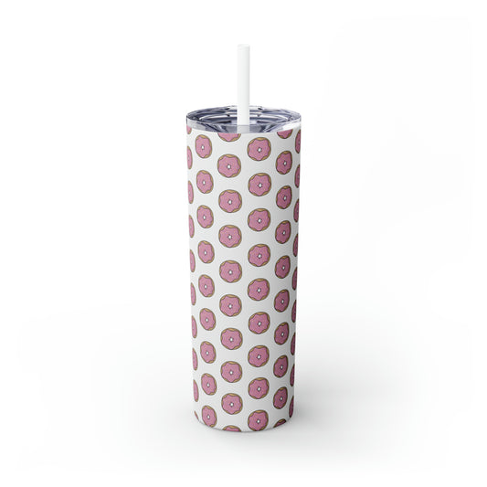 Donuts Skinny Tumbler with Straw, 20oz