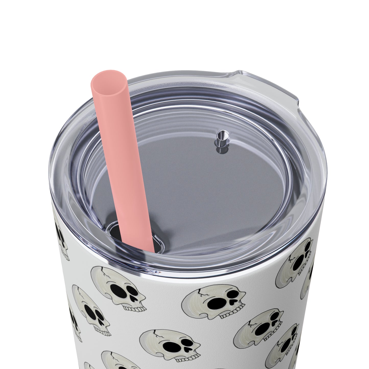 Skull Skinny Tumbler with Straw, 20oz