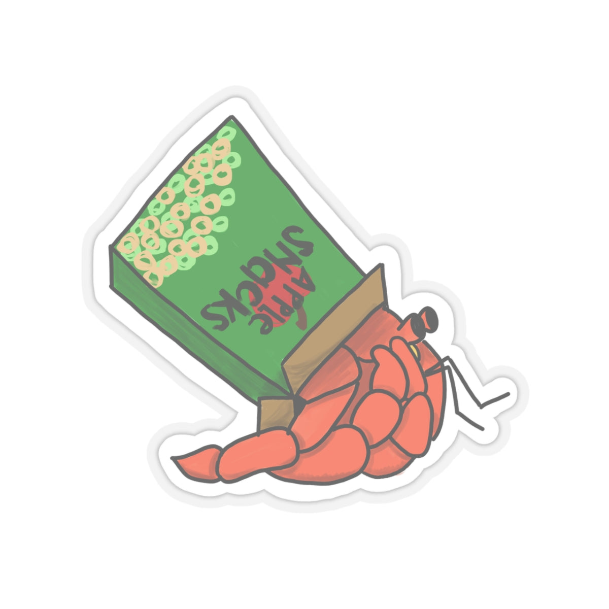 Hermit Crab Kiss-Cut Sticker