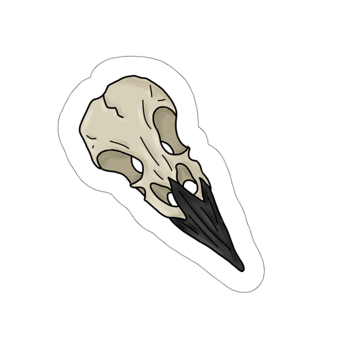 Raven Skull Kiss-Cut Sticker