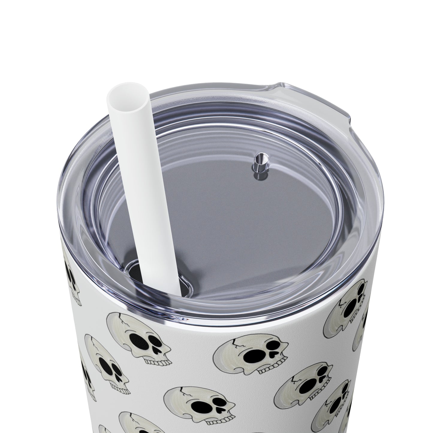 Skull Skinny Tumbler with Straw, 20oz