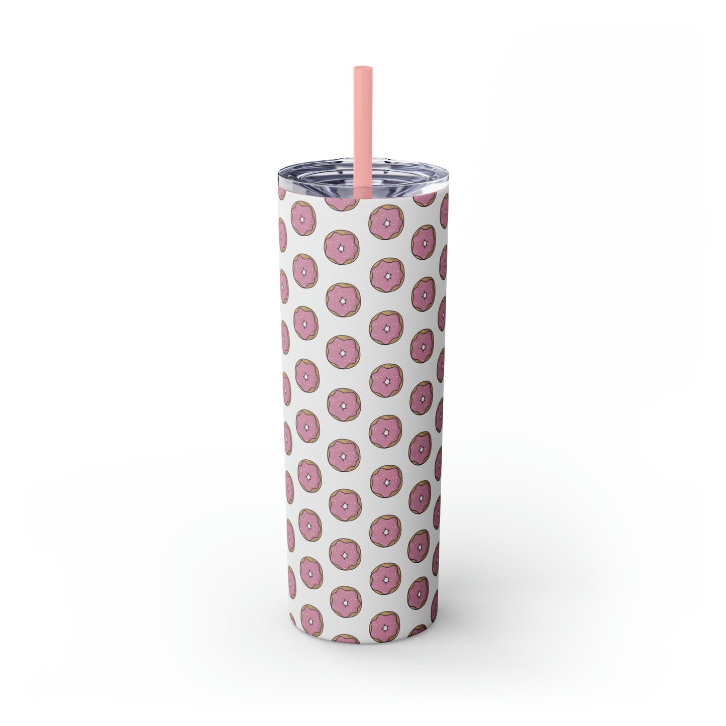 Donuts Skinny Tumbler with Straw, 20oz