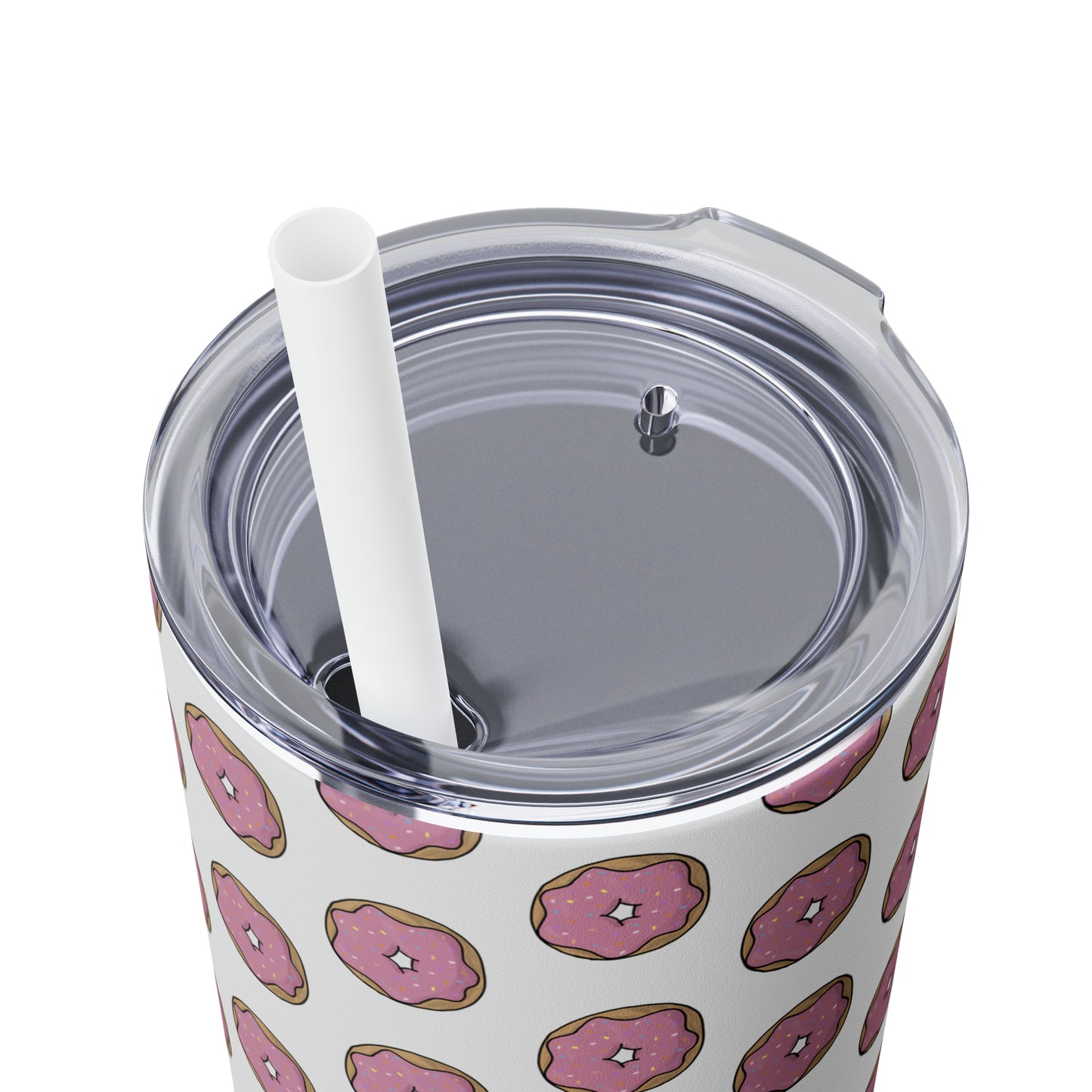 Donuts Skinny Tumbler with Straw, 20oz