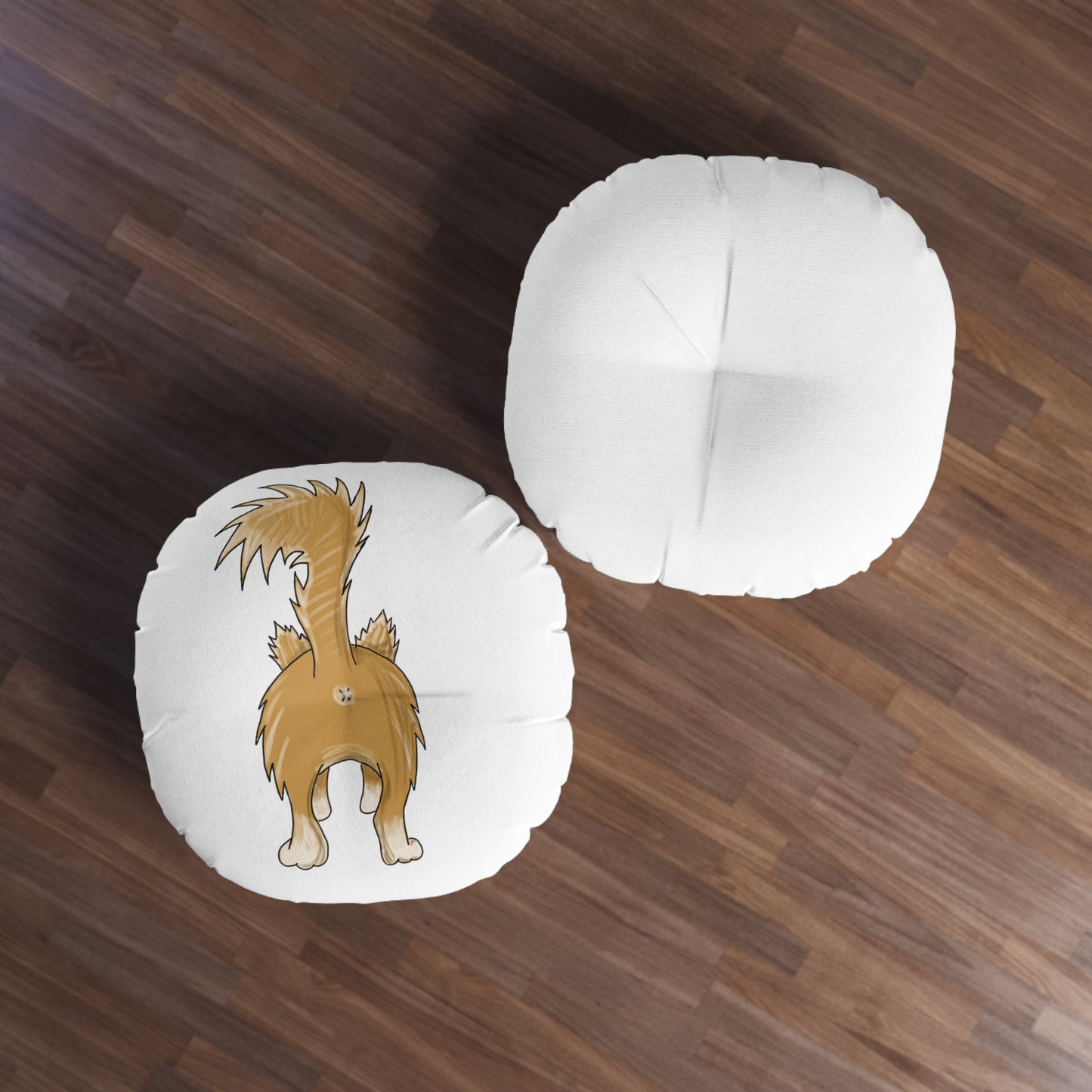 Cat Butt Tufted Floor Pillow, Round