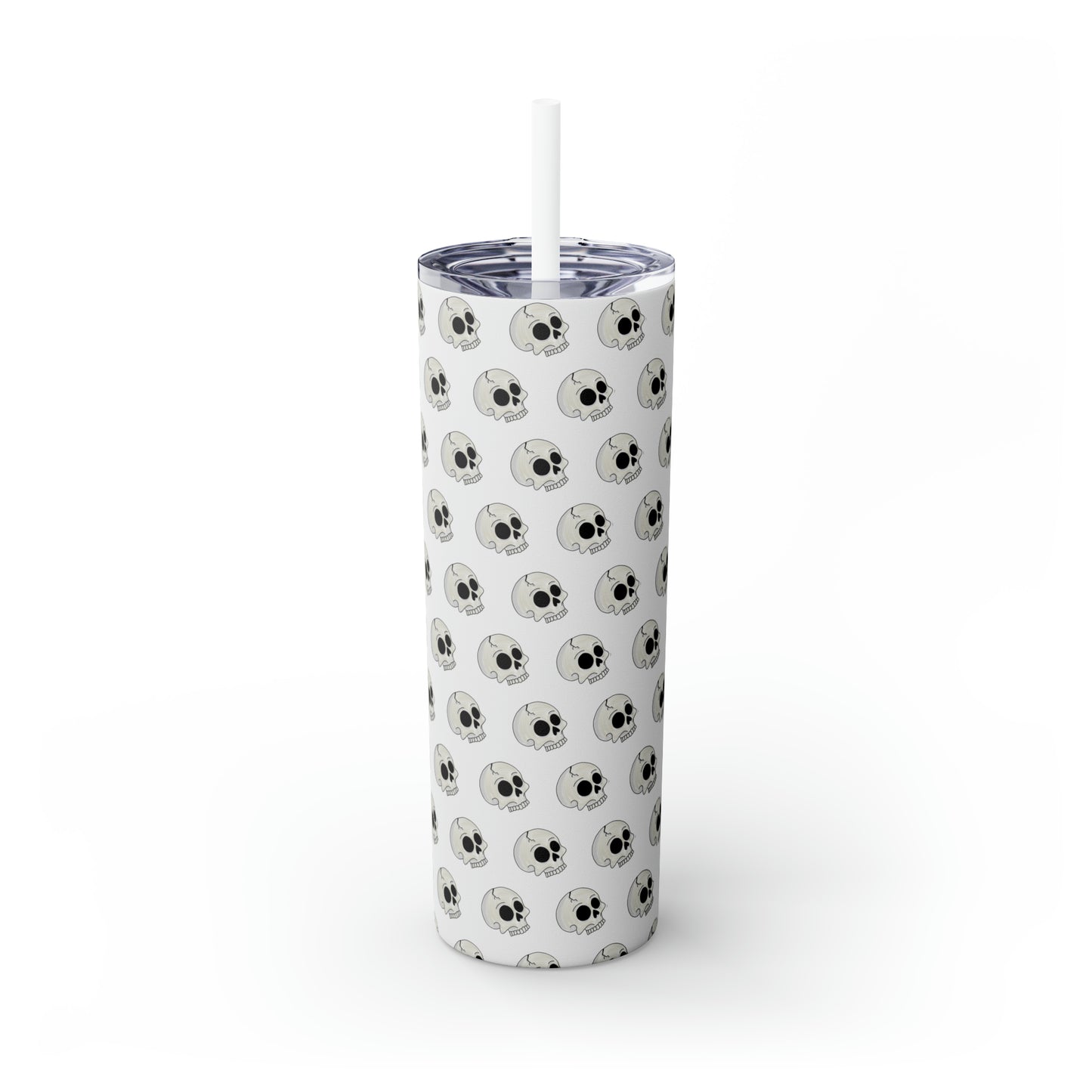 Skull Skinny Tumbler with Straw, 20oz