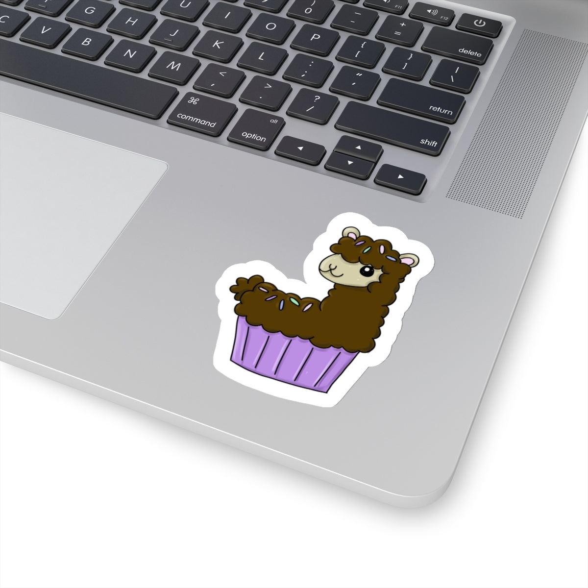 Chocolate Llama Cake Kiss-Cut Sticker